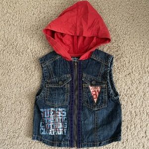 New Guess Baby Vest Hoodie Denim Unisex size 18 months